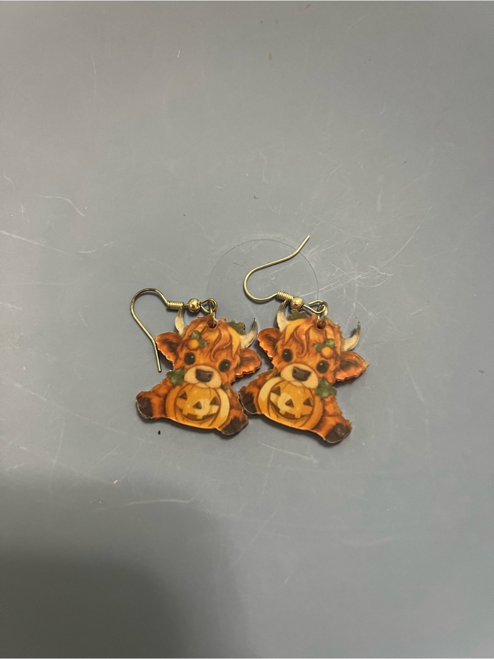 Festive Orange Pumpkin Calf Dangle Earrings - Women Jewelry